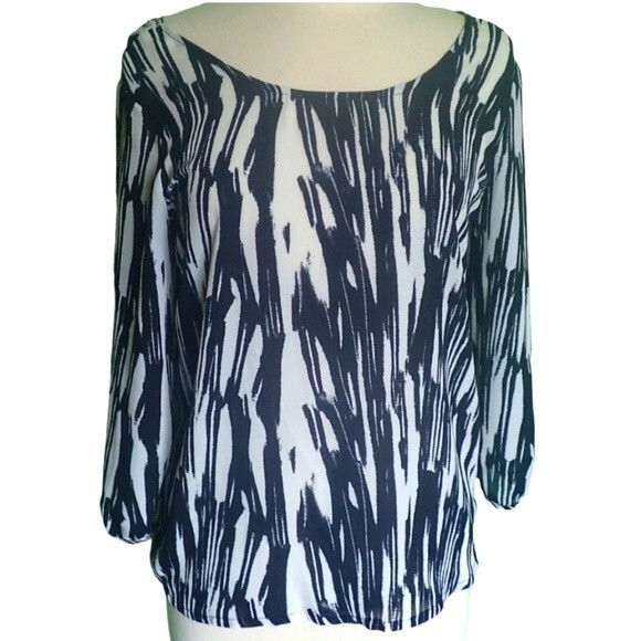 Charming Charlie Black & White Top - M - Picture 5 of 13